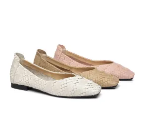 Square Toe Leather Ballet Flat Women Serena