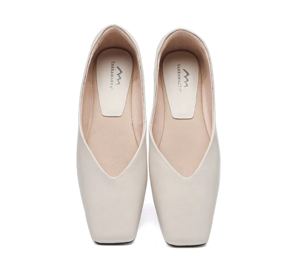 Square Toe Leather Ballet Flats Women Libera