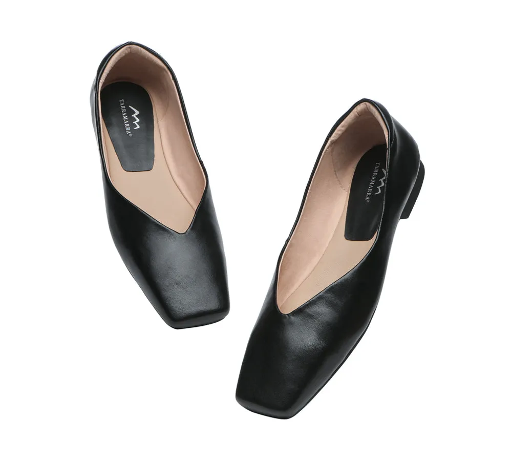 Square Toe Leather Ballet Flats Women Libera