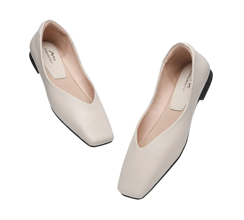 Square Toe Leather Ballet Flats Women Libera