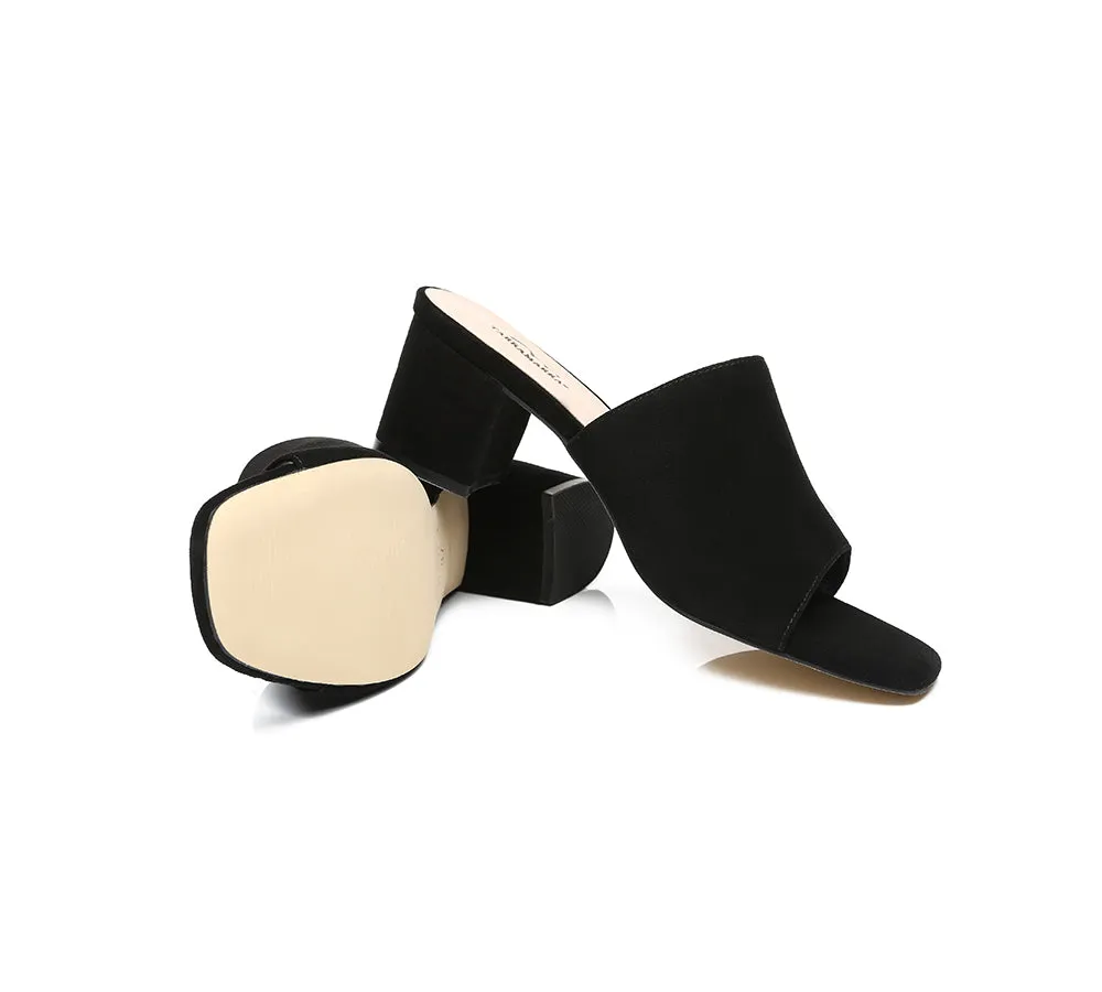 Suede Block Heel Mule Women Tilda