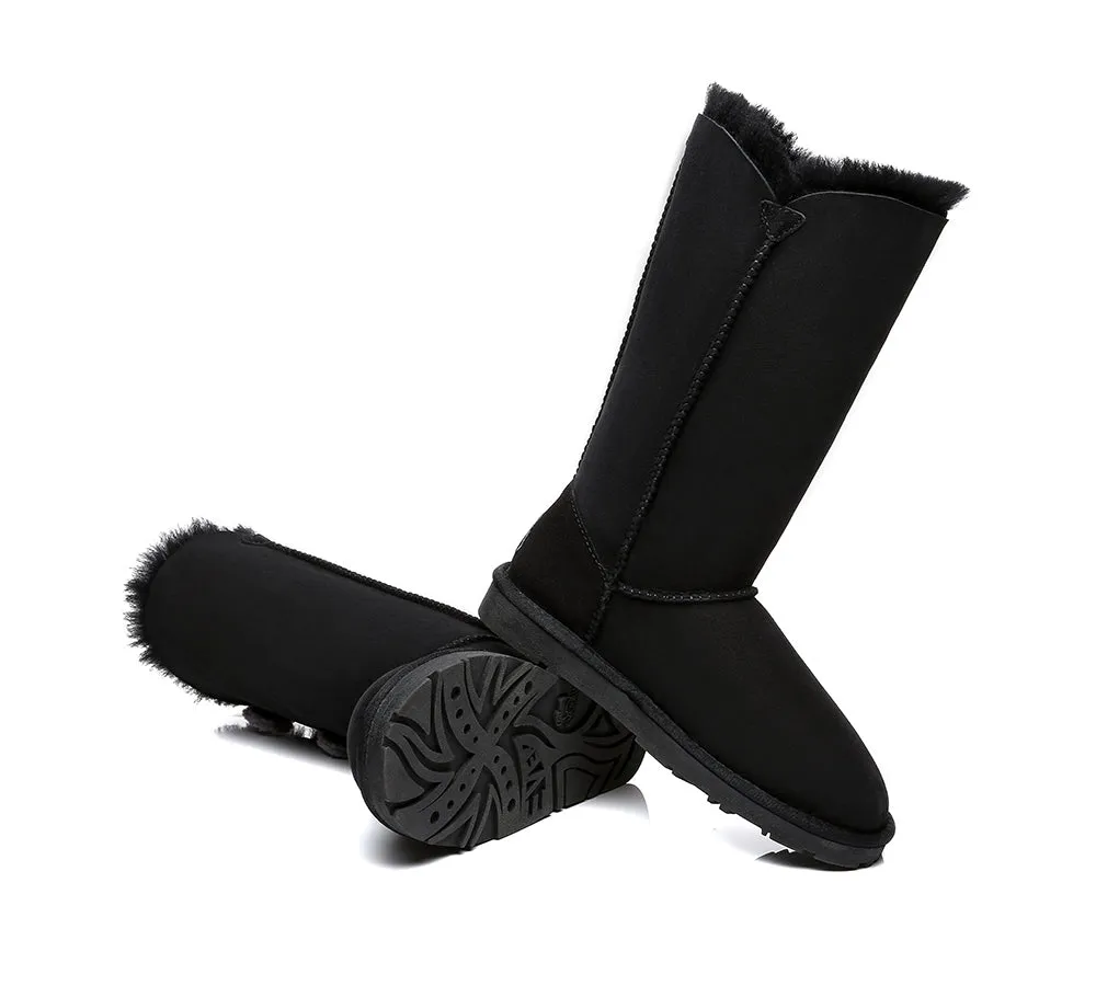 Tall Triple Button Sheepskin Boots Aspen