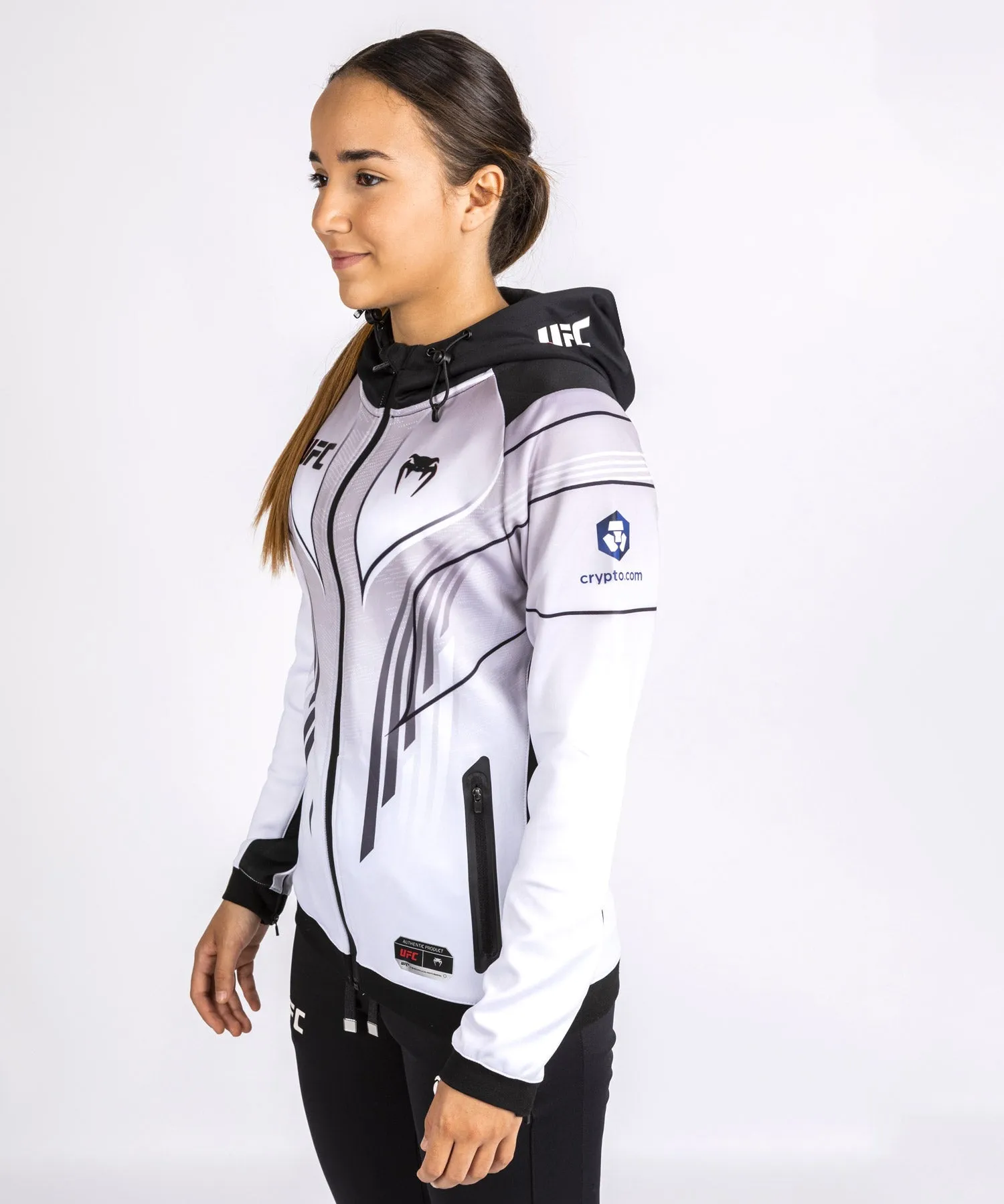 UFC Venum Personalized Authentic Fight Night 2.0 Kit by Venum Women's Walkout Hoodie - White