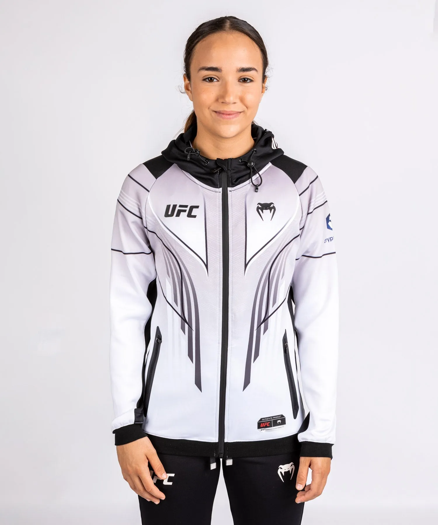 UFC Venum Personalized Authentic Fight Night 2.0 Kit by Venum Women's Walkout Hoodie - White