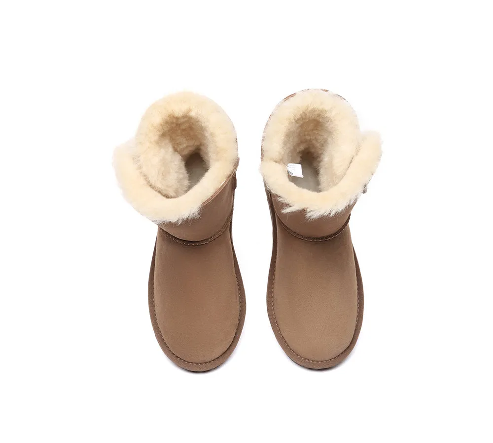 UGG Boots Double Faced Sheepskin Wool Short Button Boots