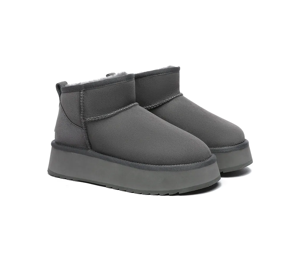 UGG Boots Sheepskin Wool Ankle Ultra Mini Platform Ankle Boots