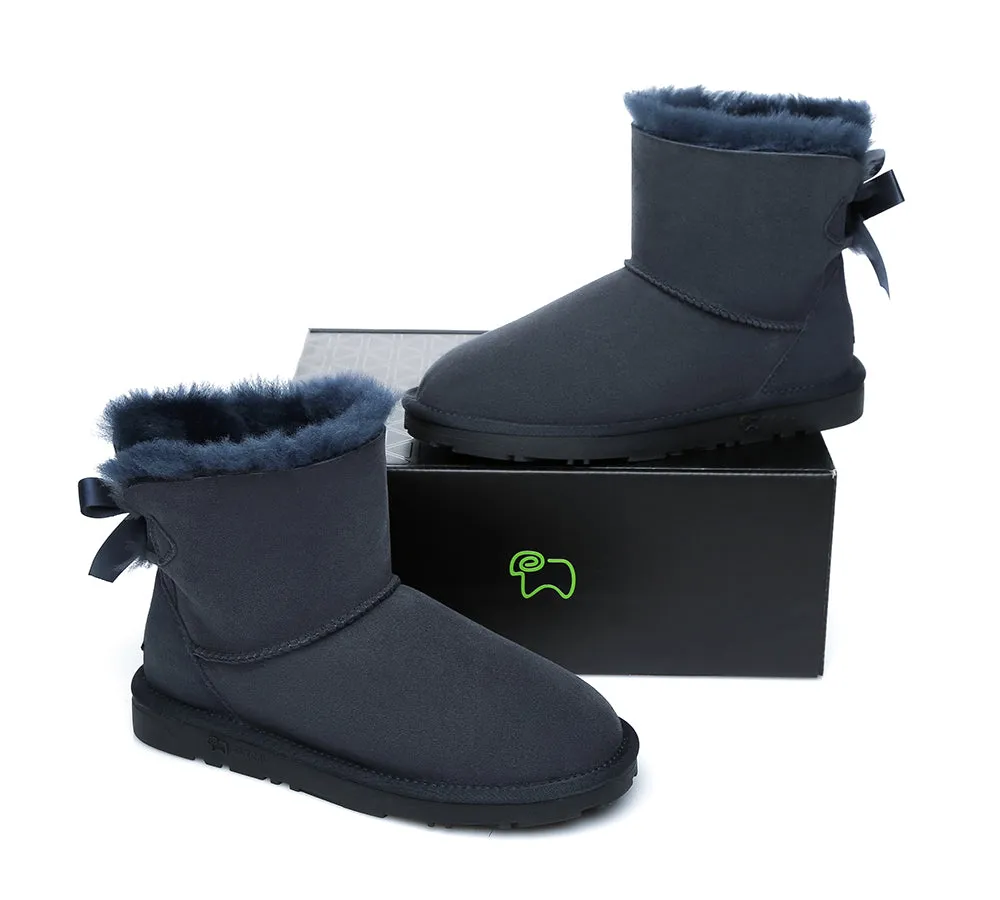 UGG Boots Women Sheepskin Wool Mini Back Single Bow Classic Boots