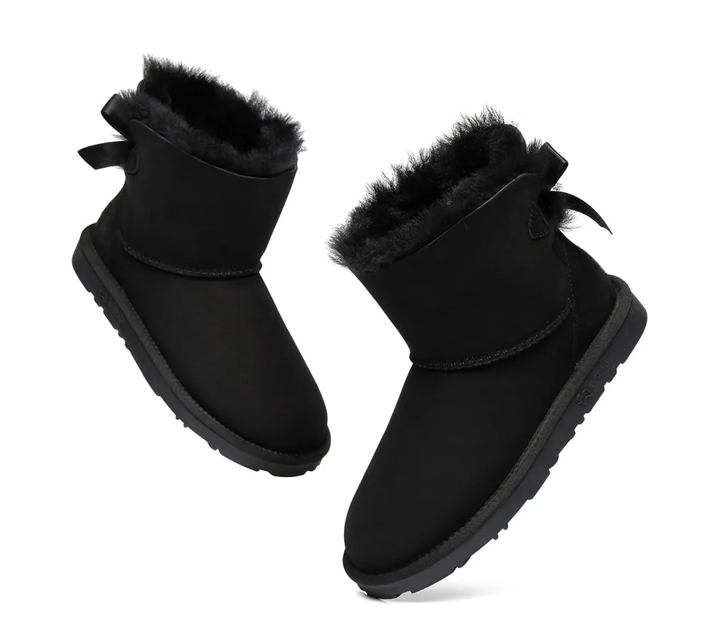 UGG Boots Women Sheepskin Wool Mini Back Single Bow Classic Boots