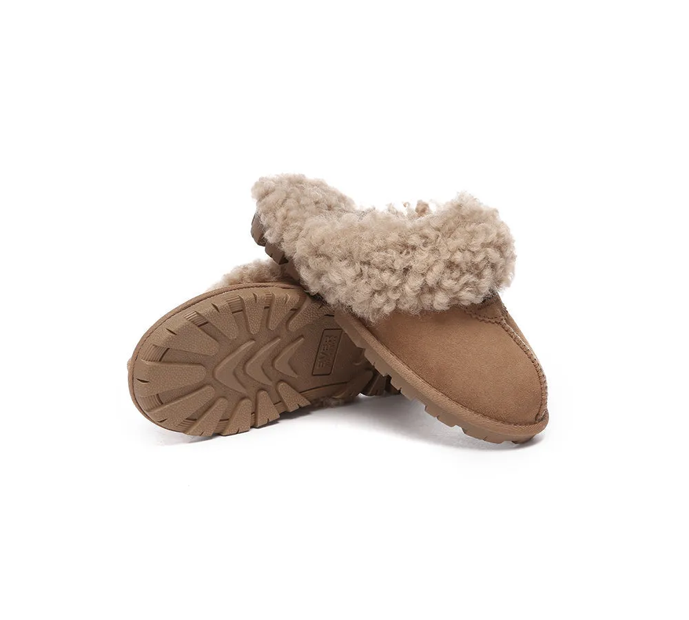 UGG Slippers Double Faced Sheepskin Wool Waffle Curly