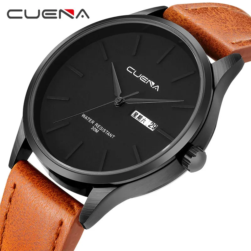 Waterproof Men's Leather Strap Luxury Brand  Wrist Watch