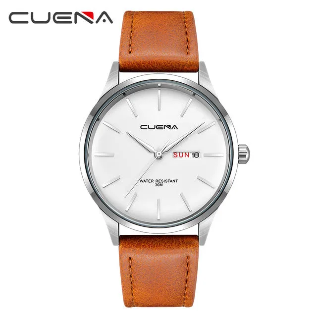 Waterproof Men's Leather Strap Luxury Brand  Wrist Watch