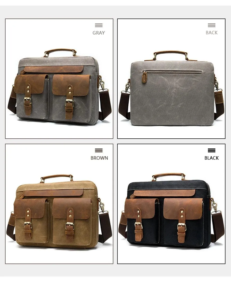 WESTAL Men Briefcases Men's Bag Genuine Leather