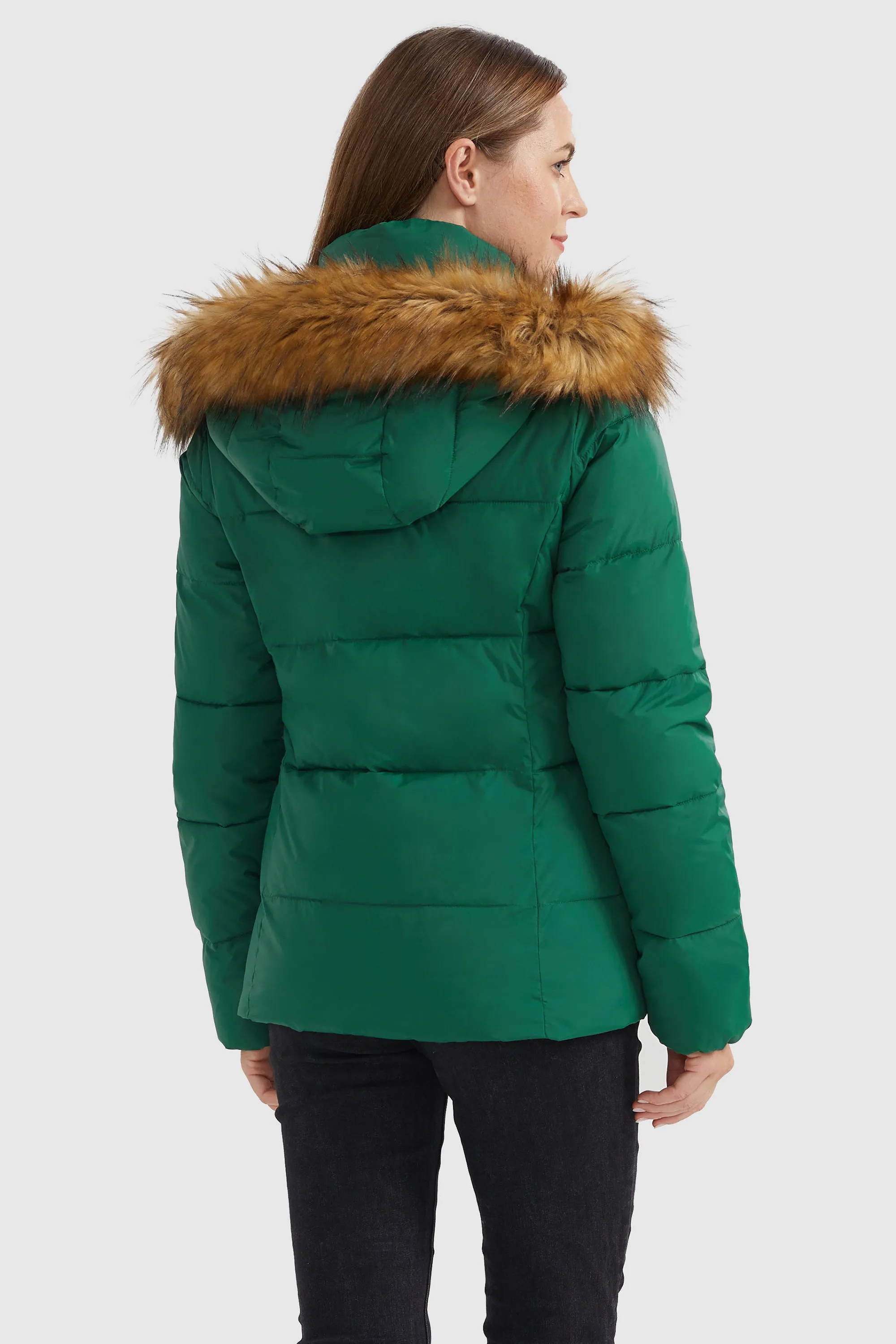 Zipper Hooded Lightweight Puffer Jacket