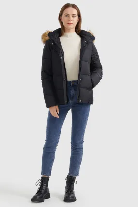 Zipper Hooded Lightweight Puffer Jacket