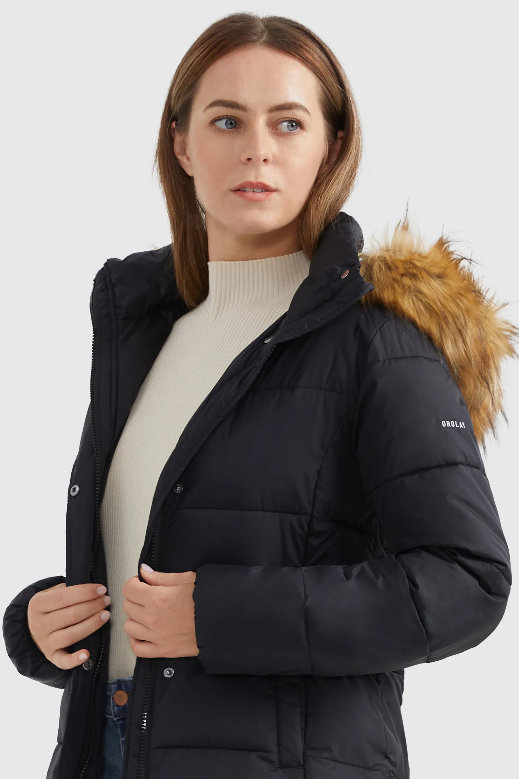 Zipper Hooded Lightweight Puffer Jacket